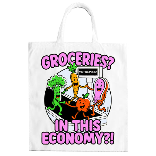 Groceries White Tote