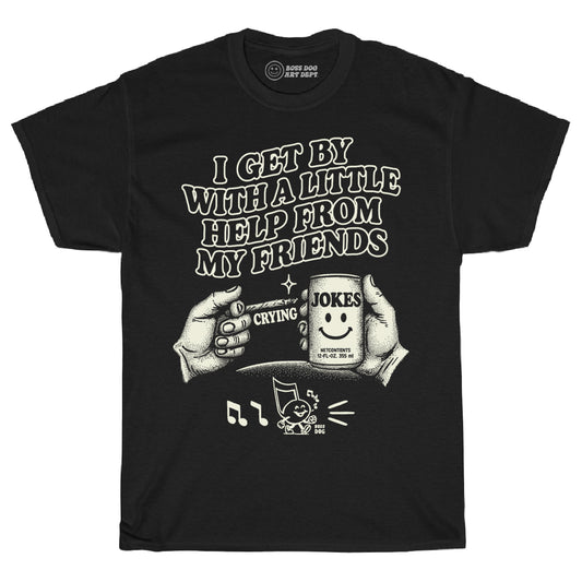 I Get By Black Tee