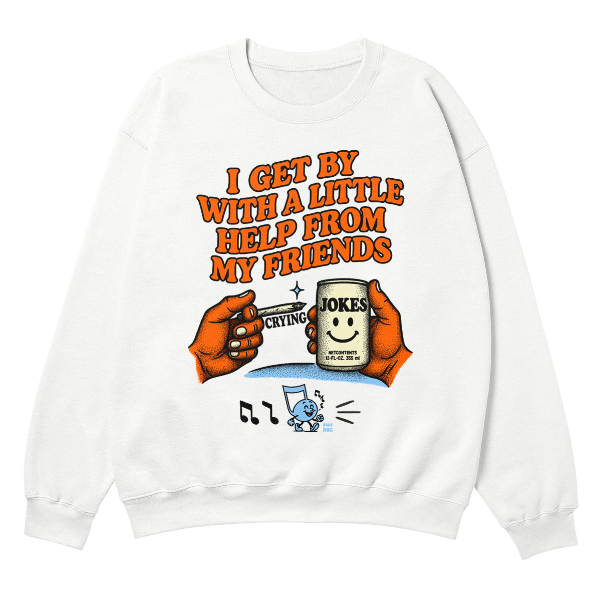 I Get By White Crewneck