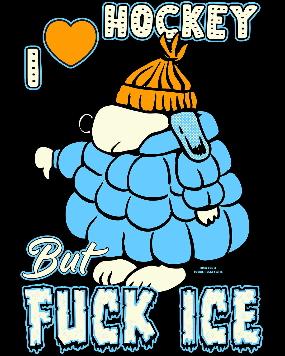 I Love Hockey Sticker