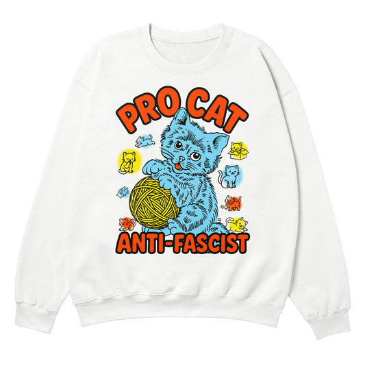 Pro Cat White Crewneck