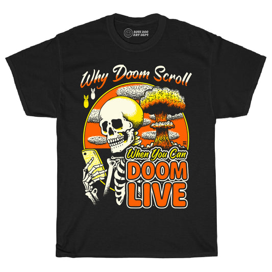 Doom Scroll Black Tee