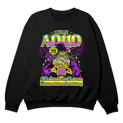 ADHD Wizard Black Crewneck