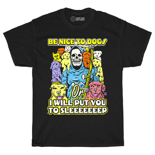 Be Nice To Dogs Black Tee