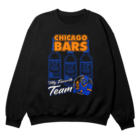 Chicago Bars Black Crewneck
