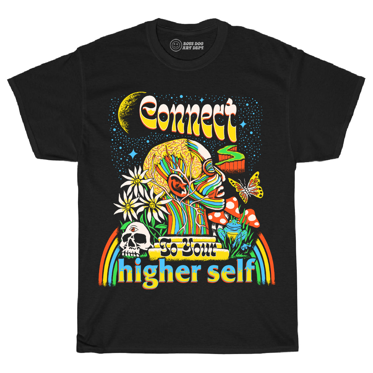 Connect To Your Higher Self Black Tee