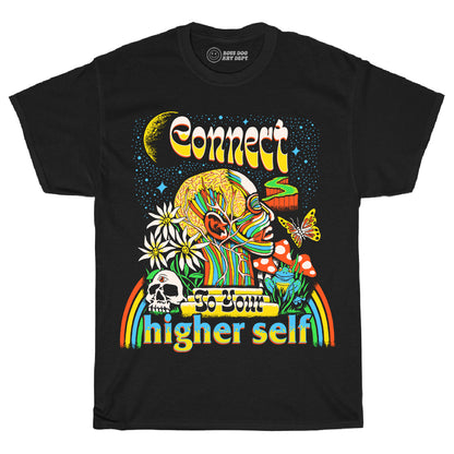 Connect To Your Higher Self Black Tee