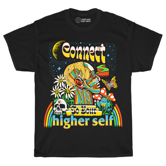 Connect To Your Higher Self Black Tee