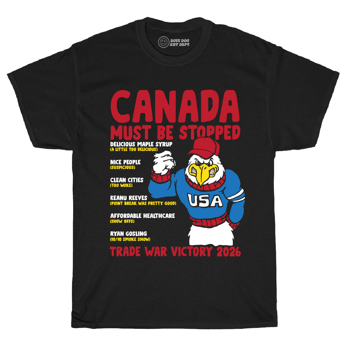 Canada Stop Black Tee