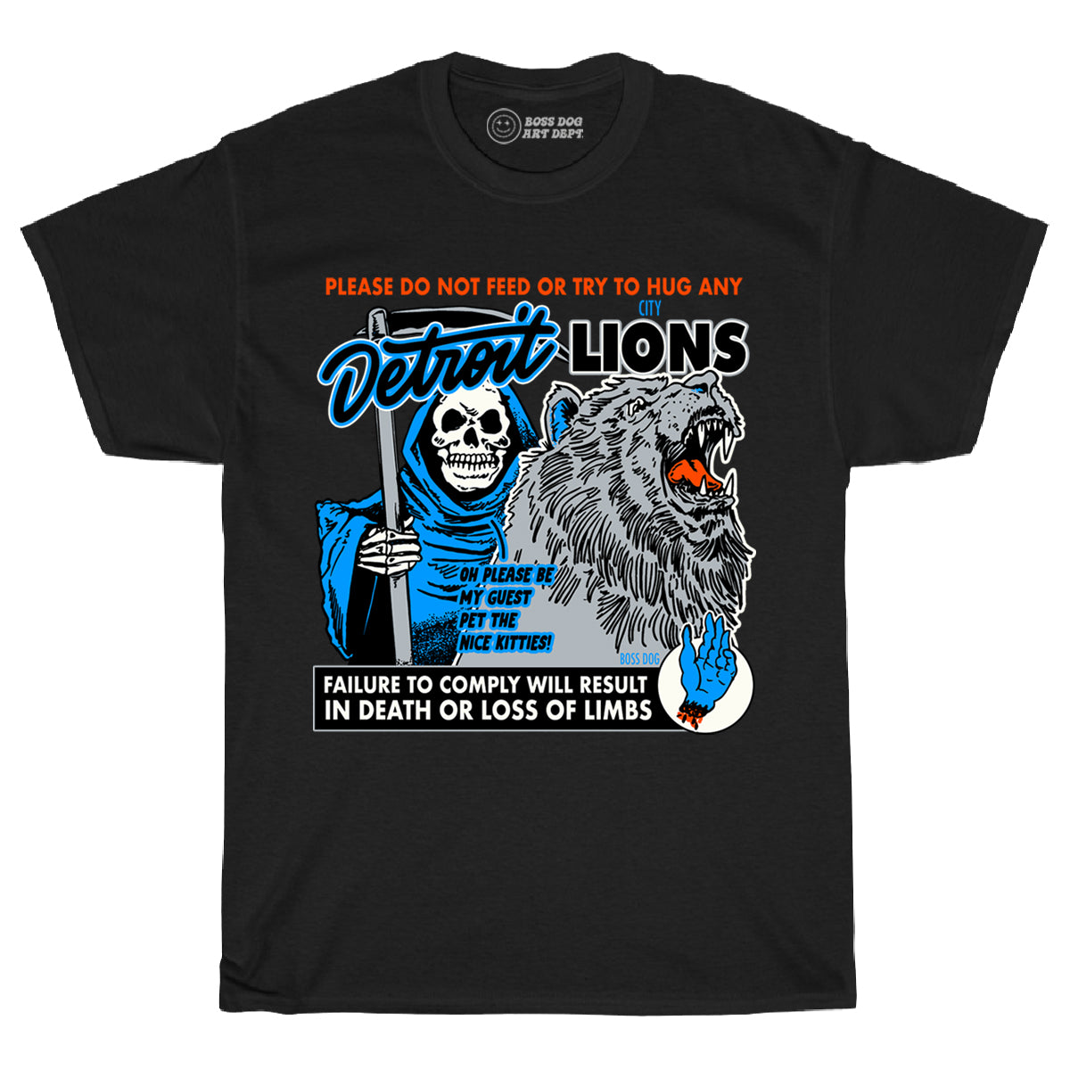 Detroit City Lions Black Tee