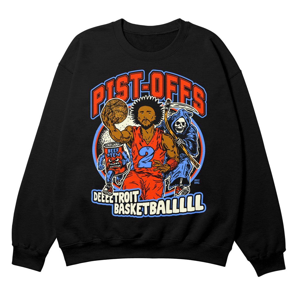 Detroit Pist-Offs Black Crewneck