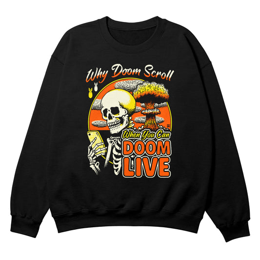 Doom Scroll Black Crewneck