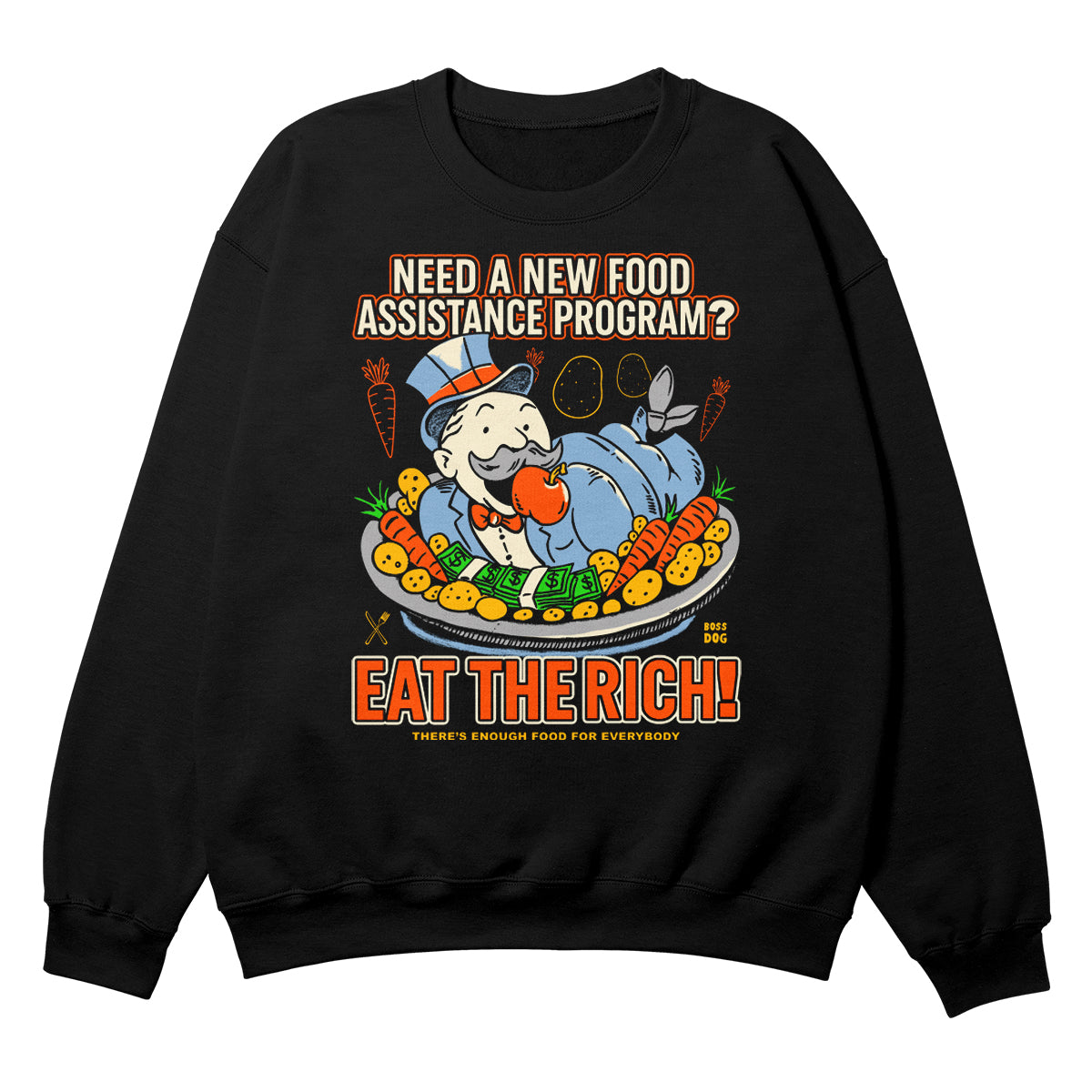 Eat The Rich Black Crewneck