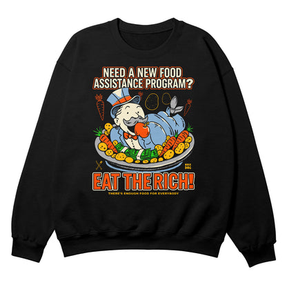 Eat The Rich Black Crewneck