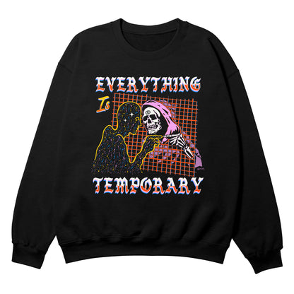 Everything is Temporary Black Crewneck
