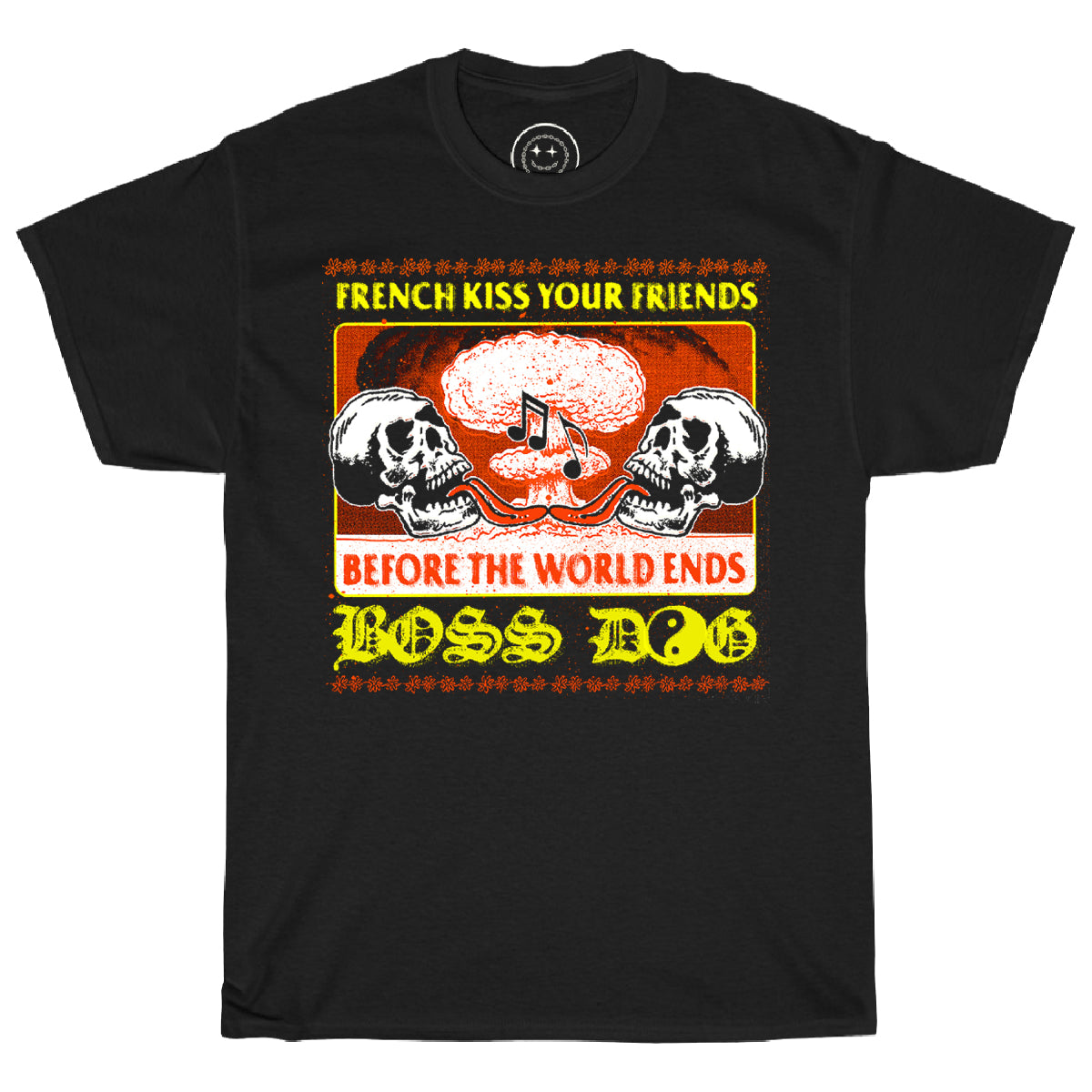 French Kiss Your Friends Black Tee