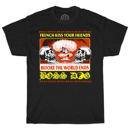 French Kiss Your Friends Black Tee