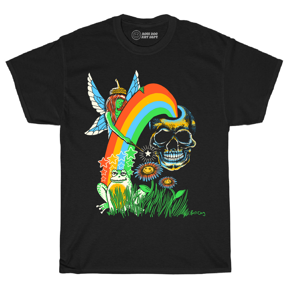 Frog Peace Black Tee