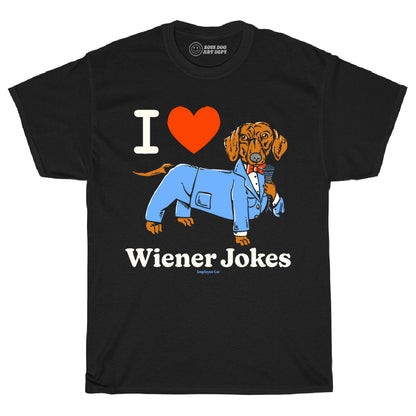 Wiener Jokes Black Tee