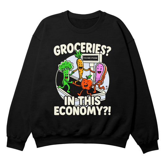 Groceries Black  Crewneck