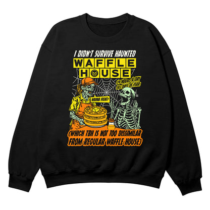 Haunted Waffles Black  Crewneck
