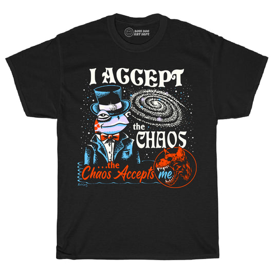 I Accept The Chaos Black Tee