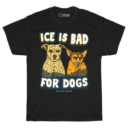 Ice Is Bad For Dogs Black Tee