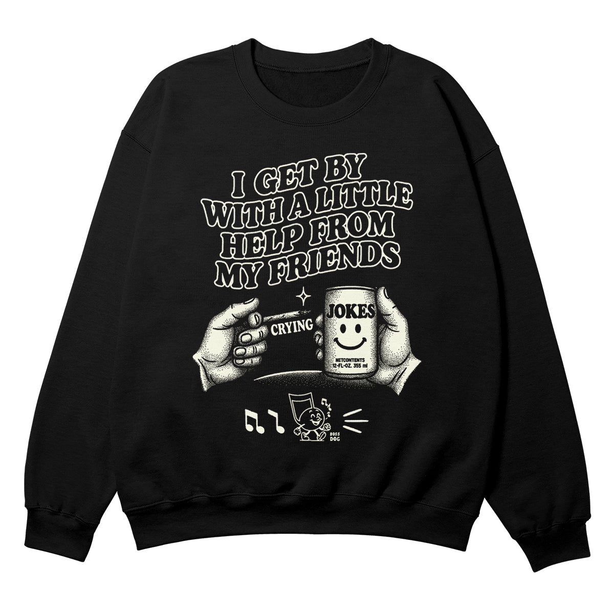 I Get By Black Crewneck