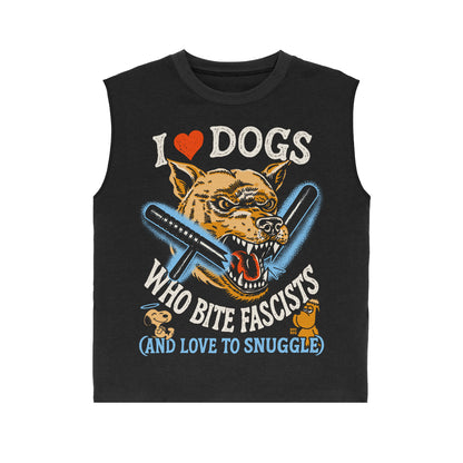 I Heart Dogs Black Muscle Tee