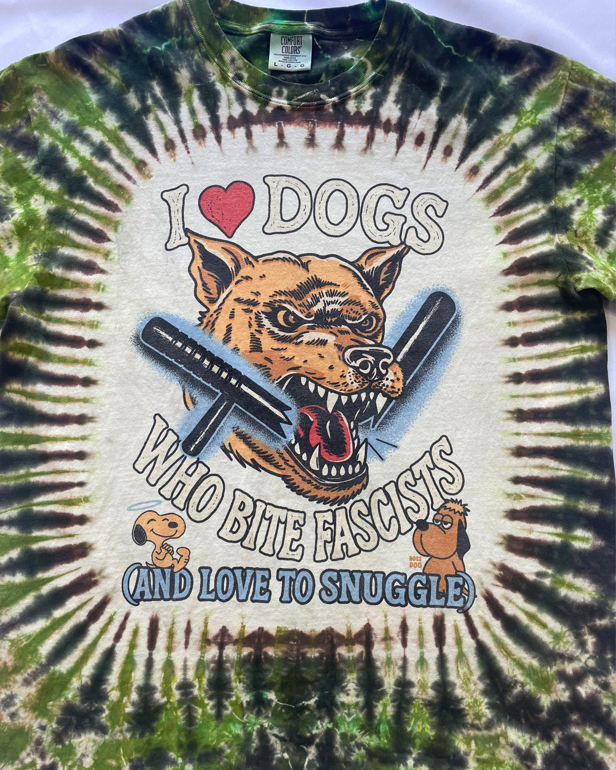 I Love Dogs Tie Dye Tee