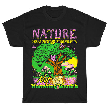 Nature Is Sharing Black Tee