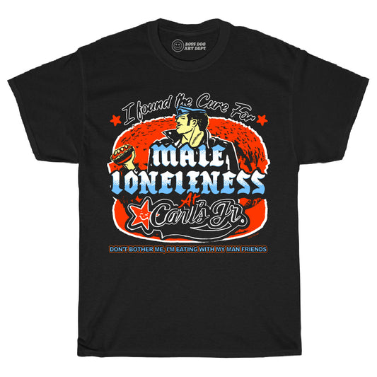 Male Loneliness Black Tee