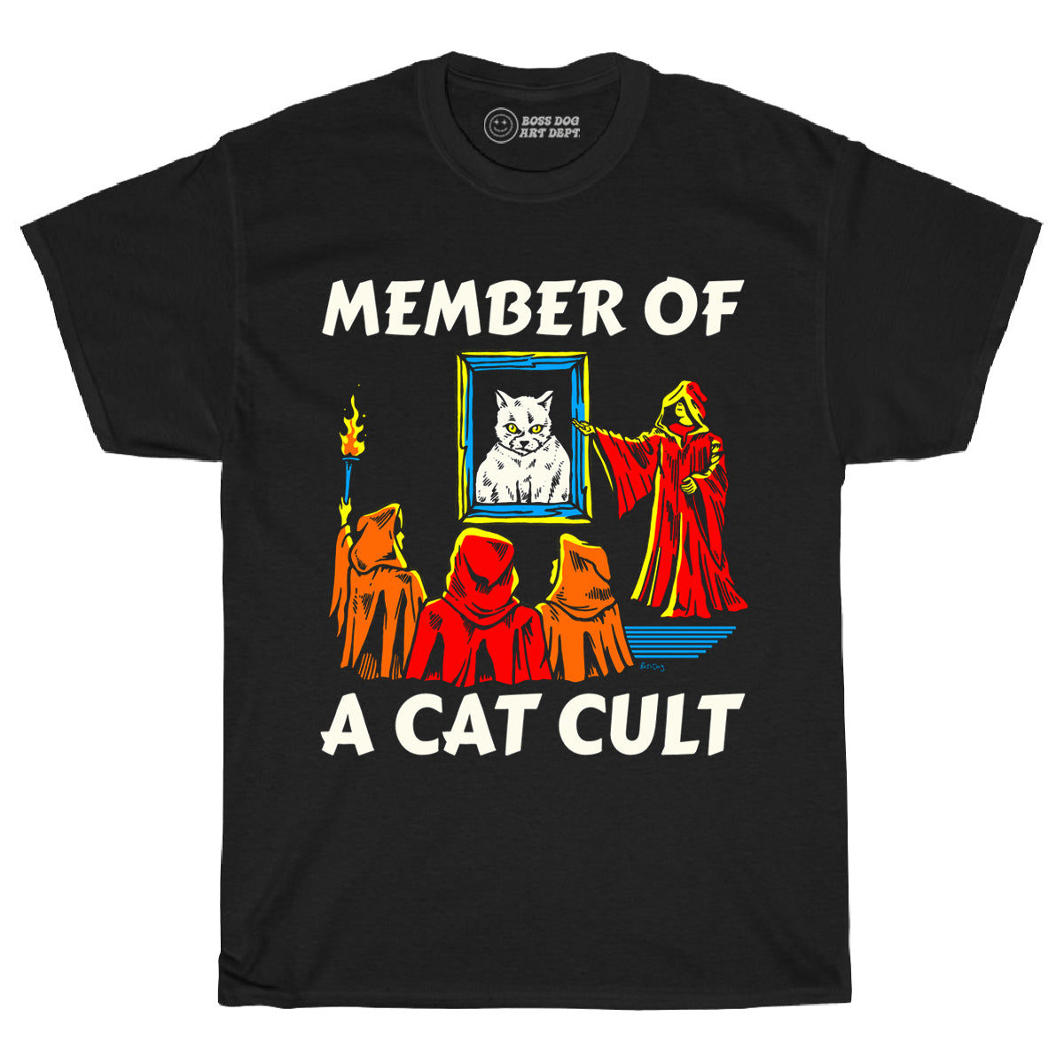 Member Of A Cat Cult Black Tee