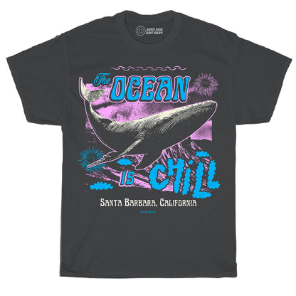 The Ocean Is Chill Vintage Black Tee
