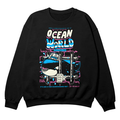 Ocean World Black Crewneck