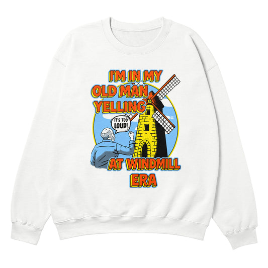 Old Man Yelling White Crewneck