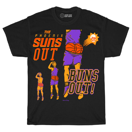 Phoenix Suns Out Buns Out Black Tee