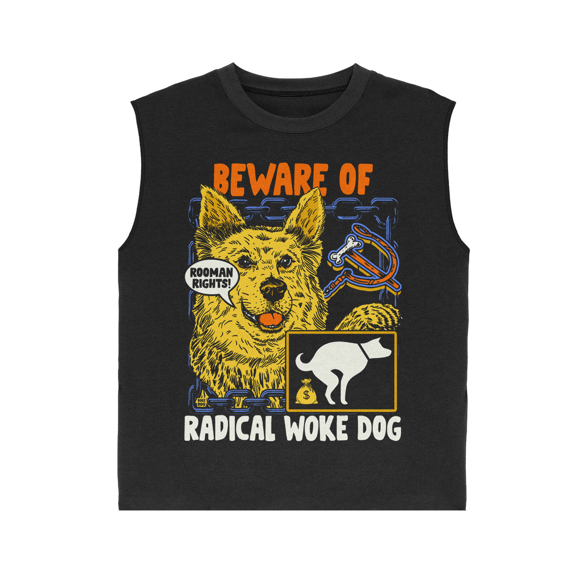 Radical Woke Dog Black Muscle Tee