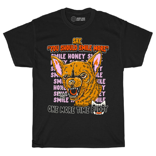 Smile More Black Tee