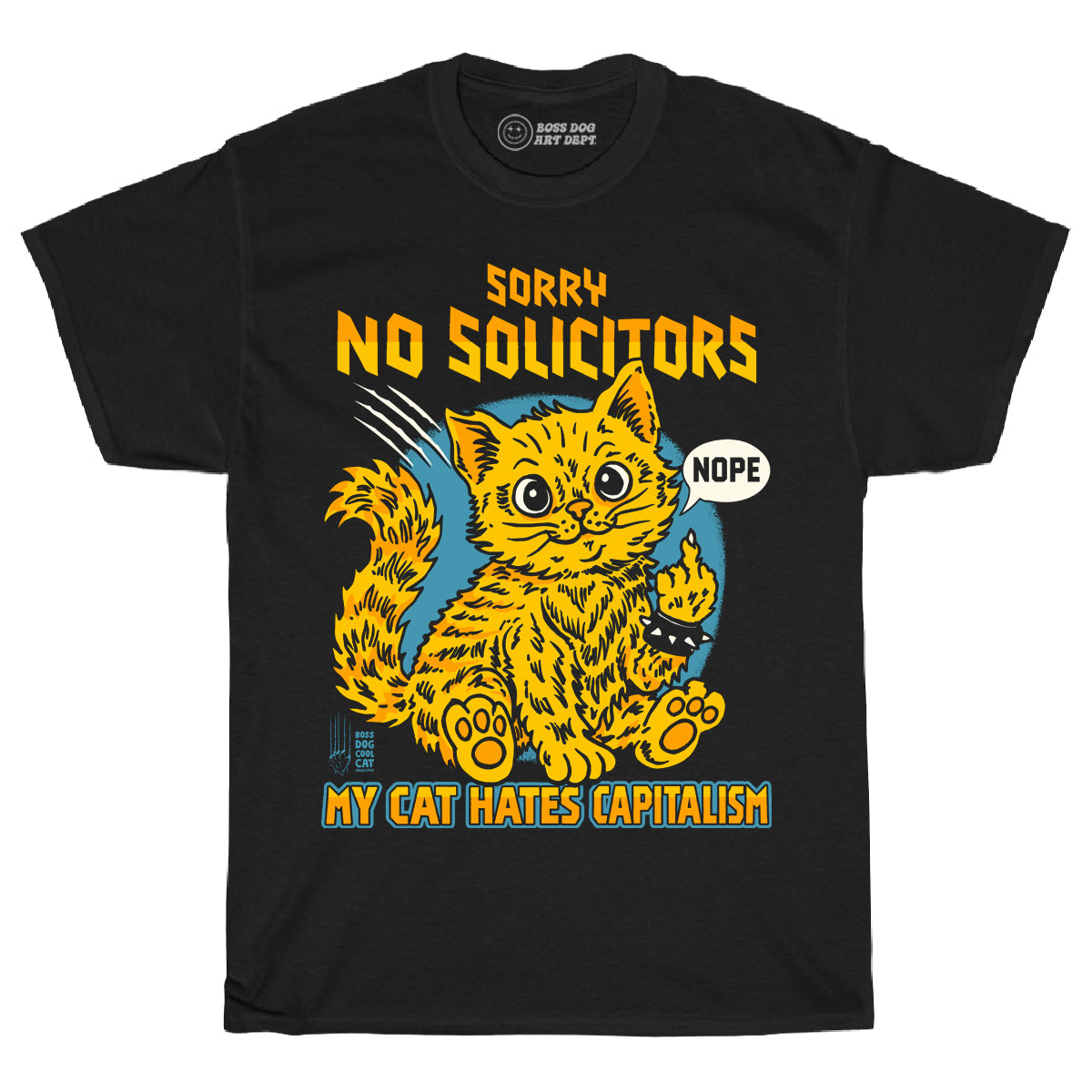 Sorry No Solicitors Black Tee