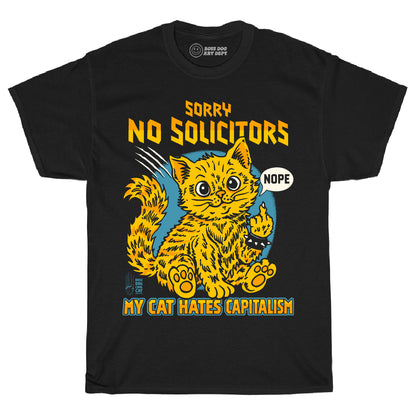 Sorry No Solicitors Black Tee