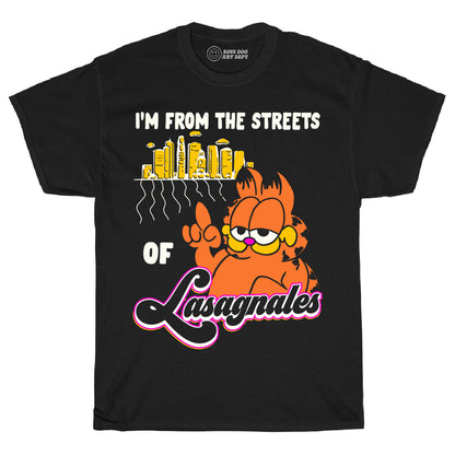 Streets of Lasagnales Black Tee