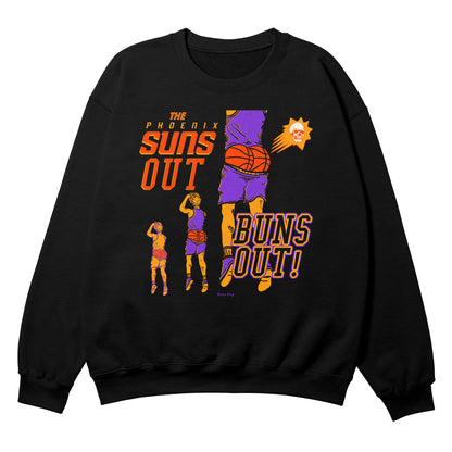 Suns Out Buns Out Black Crewneck