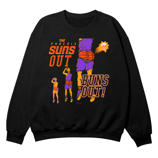 Suns Out Buns Out Black Crewneck
