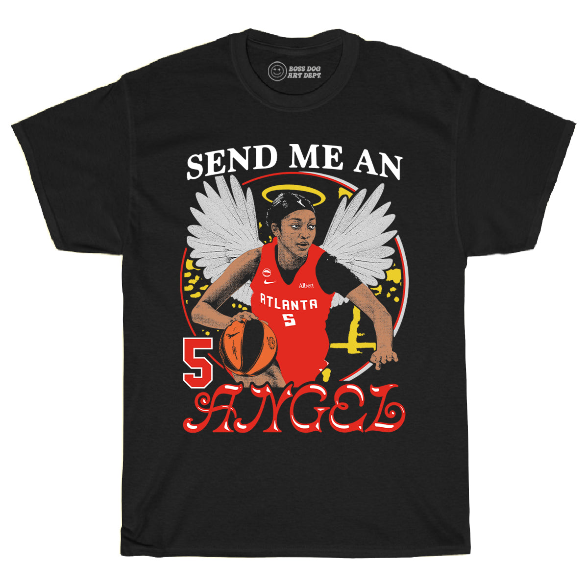 Send Angel Black Tee