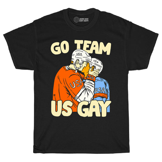 Team US Gay Black Tee