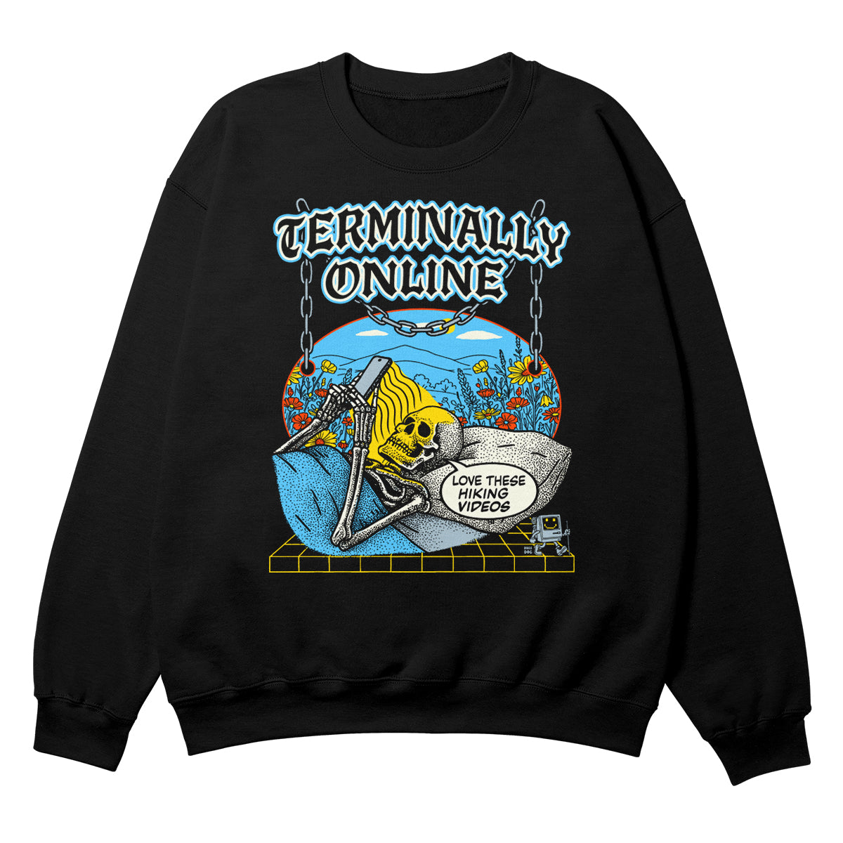 Terminally Online Black Crewneck