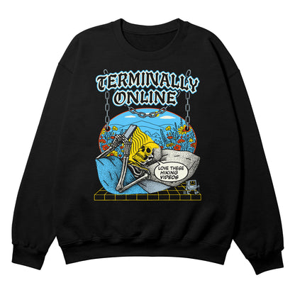 Terminally Online Black Crewneck