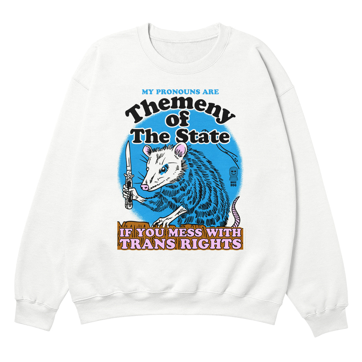 Themeny Of The State White Crewneck