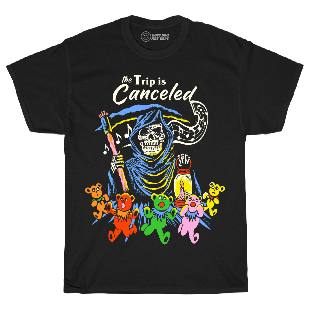 Trip Is Canceled Black Tee